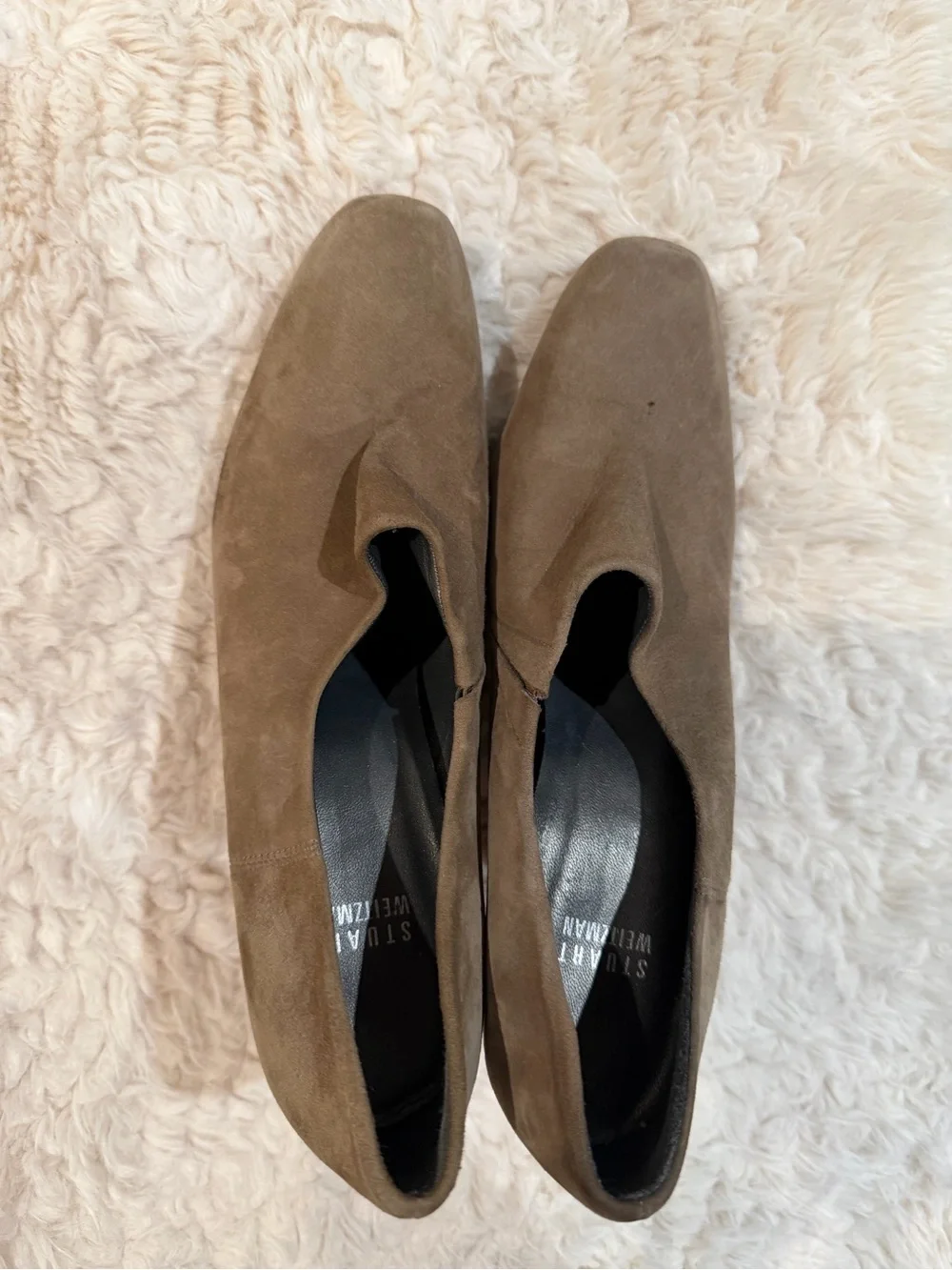 Stuart Weitzman Taupe Suede Wedge Booties